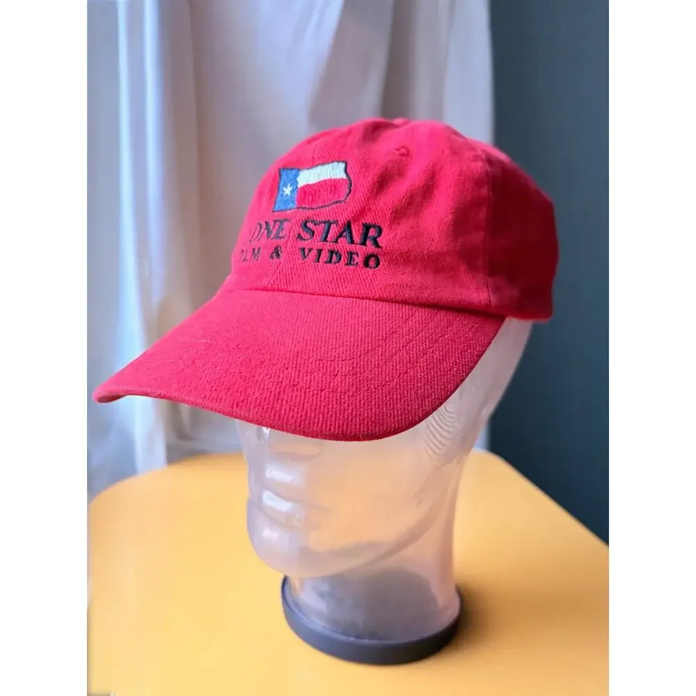 Vintage 90s Texas Hat | Red Eclectic Grandpa Cap | Lone Star Film | Adjustable